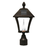 Baytown Solar Black Outdoor Post/Wall Light with Bright/Warm-White LEDs