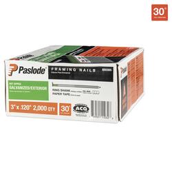 Paslode RounDrive Hot-Dip Galvanized 30 Degree Ring Shank Framing Nails 3" x .120 2M/Box