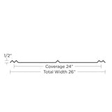Galvanized Gutter Coil, 26 Gauge, 12 in. Wide, Victorian Grey/White (GGC612VGWH)