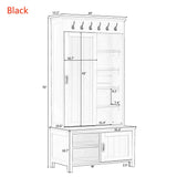 Yiekholo Casual 35.4-in Black Wood Hall Tree