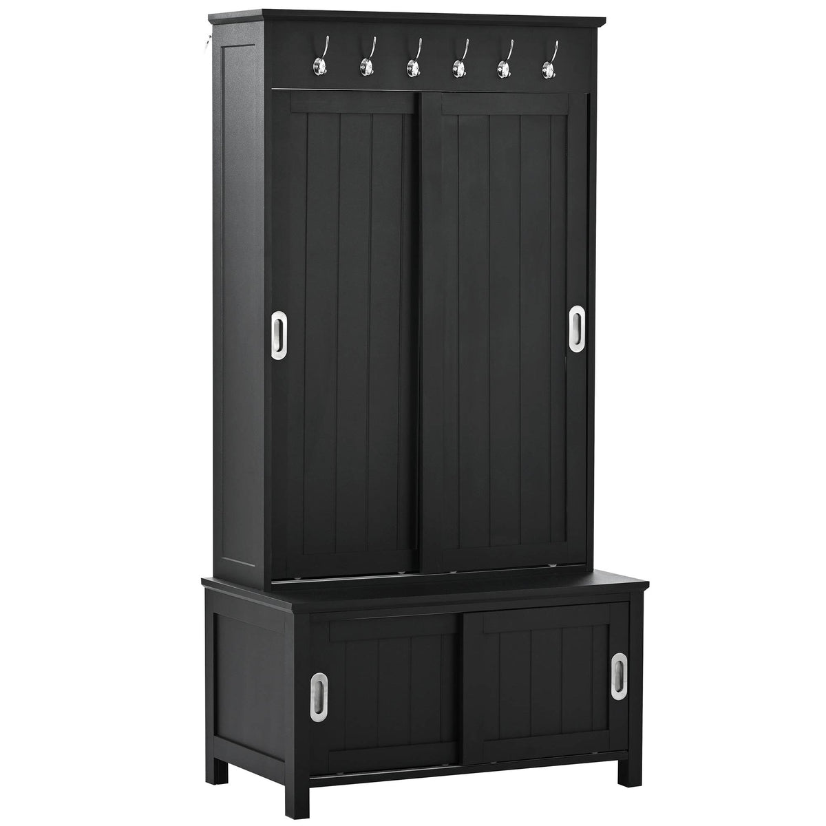 Yiekholo Casual 35.4-in Black Wood Hall Tree