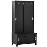 Yiekholo Casual 35.4-in Black Wood Hall Tree