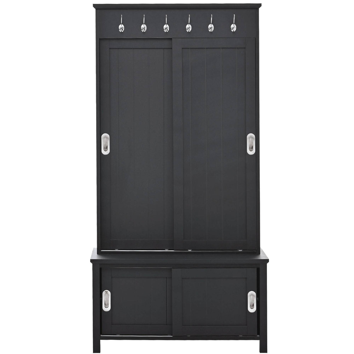 Yiekholo Casual 35.4-in Black Wood Hall Tree