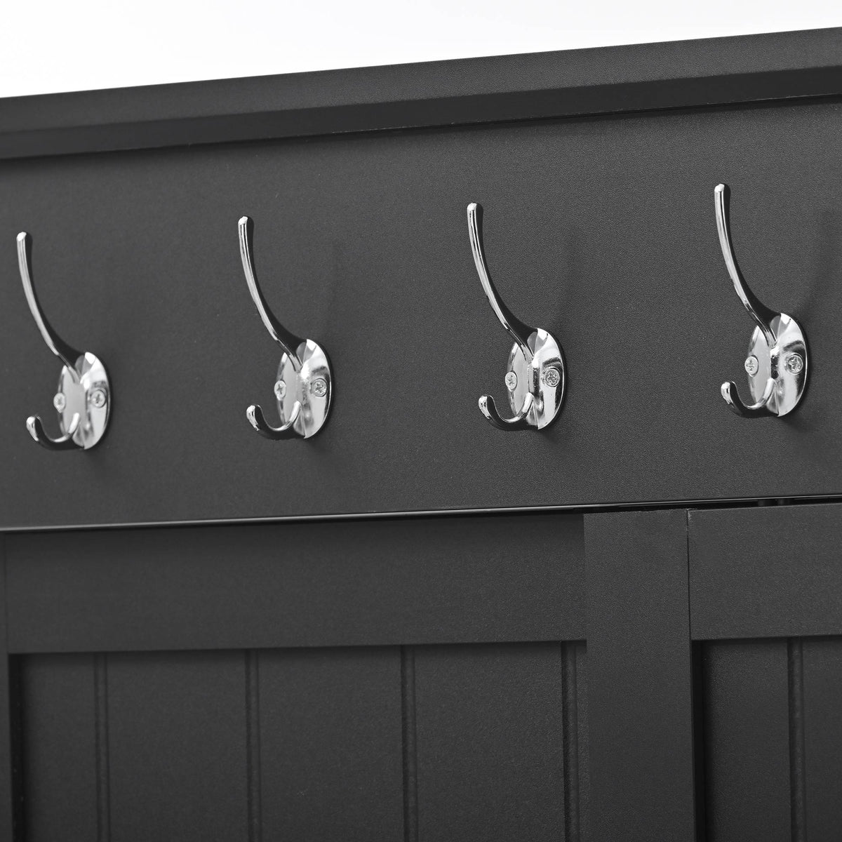 Yiekholo Casual 35.4-in Black Wood Hall Tree