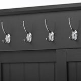 Yiekholo Casual 35.4-in Black Wood Hall Tree