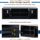 Yiekholo Modern/Contemporary Black Tv Cabinet (Accommodates TVs up to 70-in)