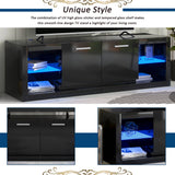 Yiekholo Modern/Contemporary Black Tv Cabinet (Accommodates TVs up to 70-in)
