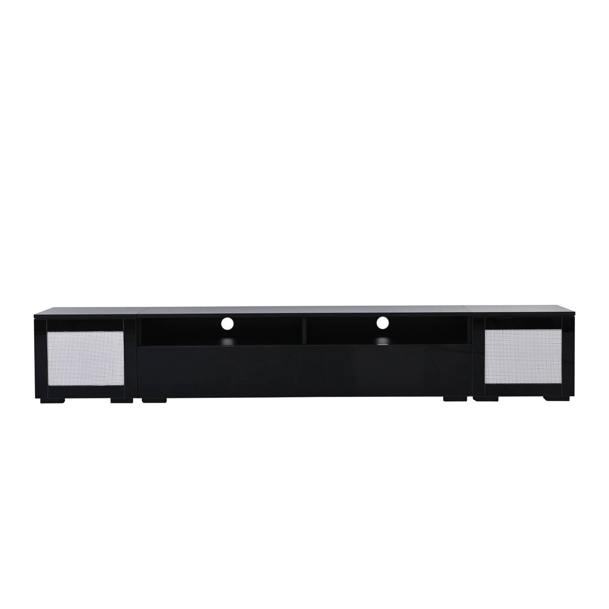 Yiekholo Modern/Contemporary Black Tv Cabinet (Accommodates TVs up to 80-in)