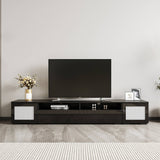 Yiekholo Modern/Contemporary Black Tv Cabinet (Accommodates TVs up to 80-in)