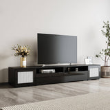 Yiekholo Modern/Contemporary Black Tv Cabinet (Accommodates TVs up to 80-in)