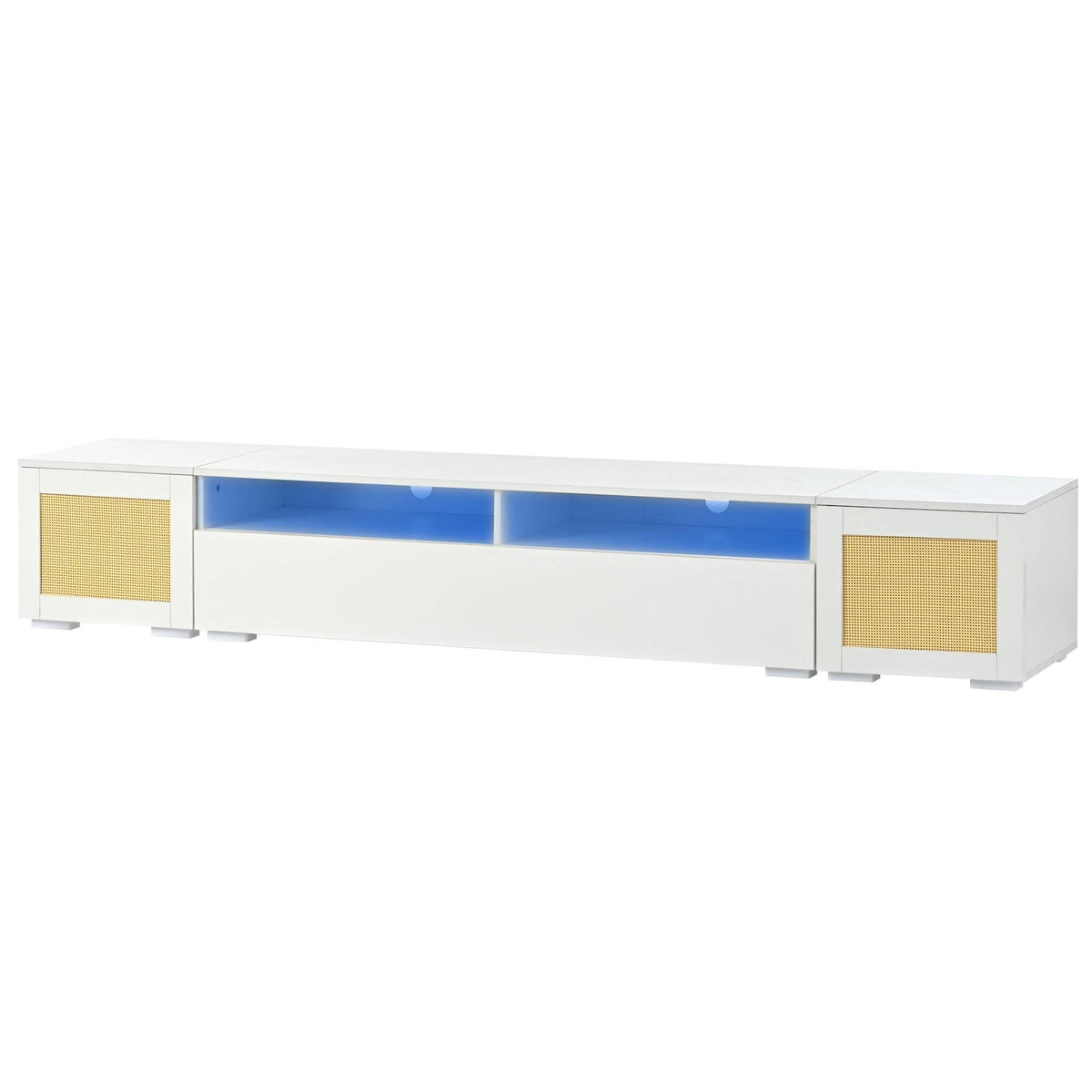 Yiekholo Modern/Contemporary White Tv Cabinet (Accommodates TVs up to 80-in)