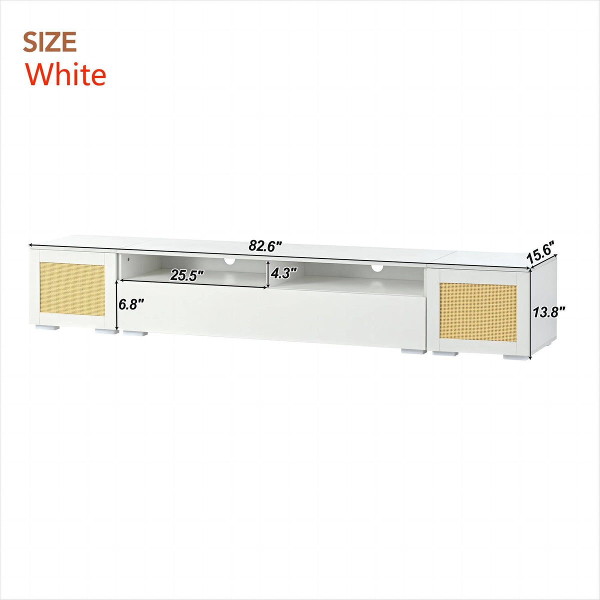 Yiekholo Modern/Contemporary White Tv Cabinet (Accommodates TVs up to 80-in)