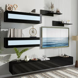 Yiekholo Modern/Contemporary Black Tv Cabinet (Accommodates TVs up to 80-in)