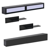Yiekholo Modern/Contemporary Black Tv Cabinet (Accommodates TVs up to 80-in)