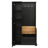 Yiekholo Casual 35.55-in Black Wood Hall Tree