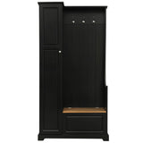 Yiekholo Casual 35.55-in Black Wood Hall Tree