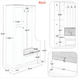 Yiekholo Casual 35.55-in Black Wood Hall Tree