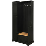 Yiekholo Casual 35.55-in Black Wood Hall Tree