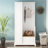 Yiekholo Casual 35.55-in White Wood Hall Tree