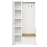 Yiekholo Casual 35.55-in White Wood Hall Tree