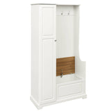 Yiekholo Casual 35.55-in White Wood Hall Tree