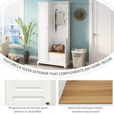 Yiekholo Casual 35.55-in White Wood Hall Tree