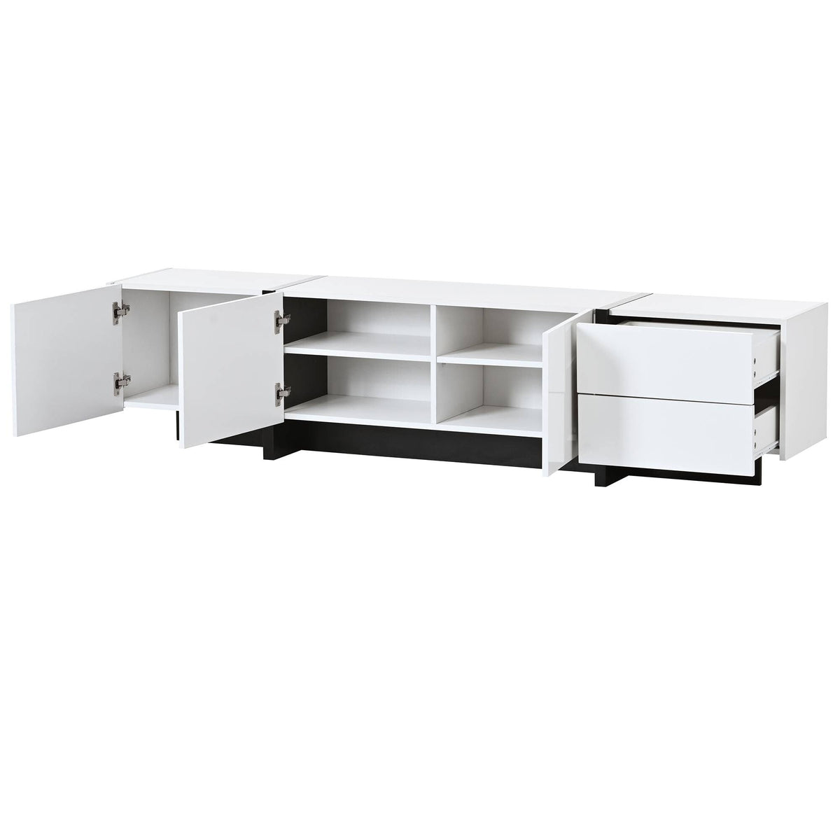 Yiekholo Modern/Contemporary White Tv Cabinet (Accommodates TVs up to 80-in)