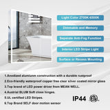 Forclover 30-in x 30-in Lighted LED Fog Free Surface/Recessed Mount Silver Mirrored Soft Close Medicine Cabinet with Outlet