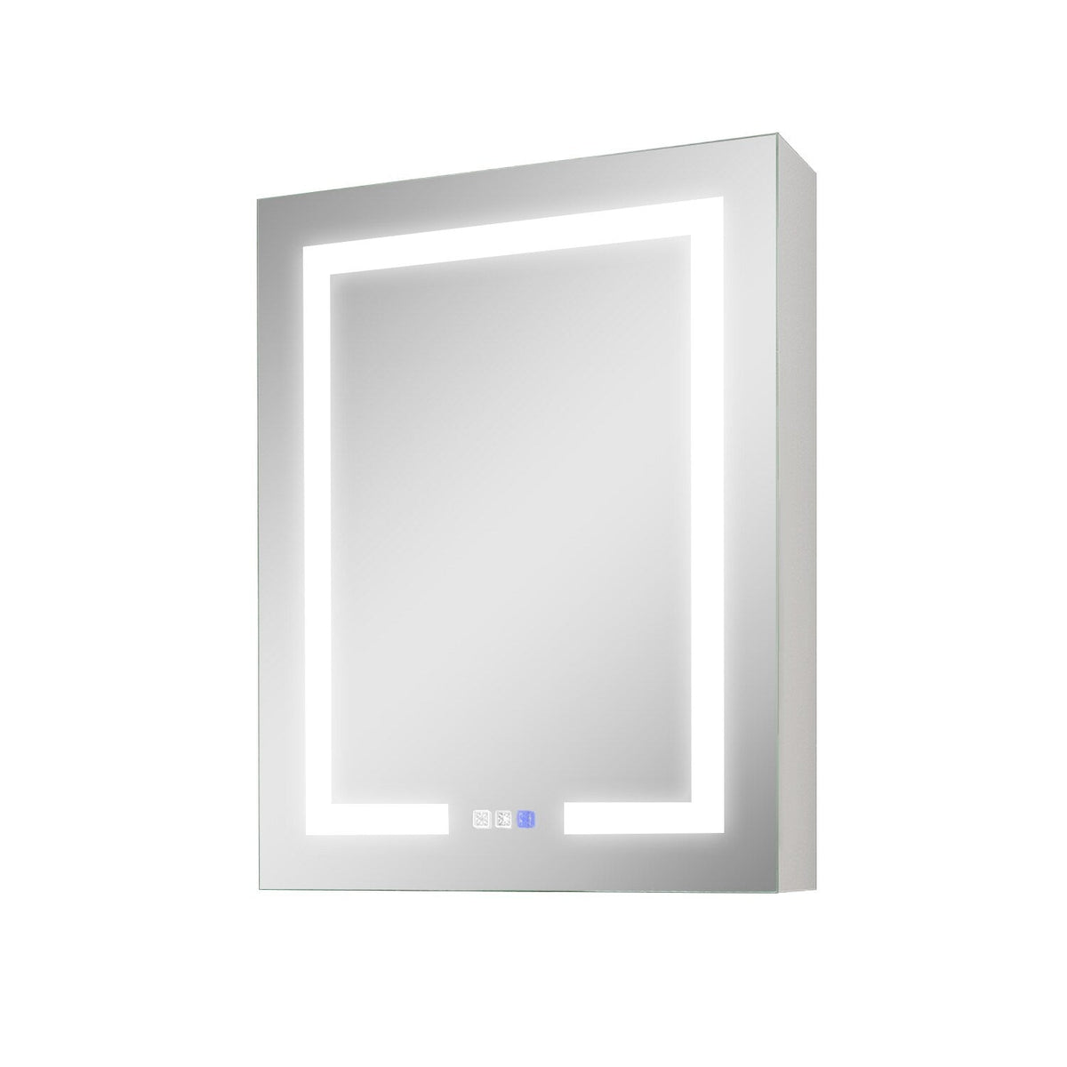 Forclover 24-in x 30-in Lighted LED Fog Free Surface/Recessed Mount Silver Mirrored Medicine Cabinet