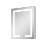 Forclover 24-in x 30-in Lighted LED Fog Free Surface/Recessed Mount Silver Mirrored Medicine Cabinet