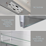 Forclover 24-in x 30-in Lighted LED Fog Free Surface/Recessed Mount Silver Mirrored Medicine Cabinet