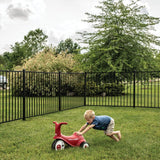 Freedom Easton 6-ft H x 2-in W Black Aluminum Spaced Picket Dog Ear Decorative Corner Fence Post