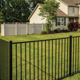 Freedom Easton 6-ft H x 2-in W Black Aluminum Spaced Picket Dog Ear Decorative Corner Fence Post