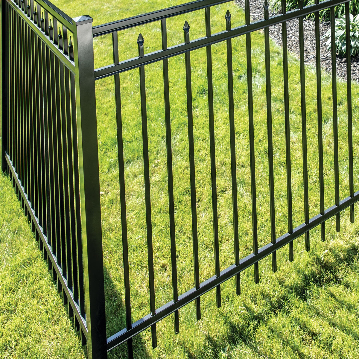 Freedom Concord/New Haven 7-ft H x 2-in W Black Aluminum Decorative End Fence Post