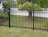 Freedom Providence 7-ft H x 2-in W Black Aluminum Spaced Picket Pressed-point Decorative End Fence Post
