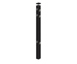 Freedom New Haven 9-ft H x 2-in W Black Aluminum Spaced Picket Flat-top Decorative Line Fence Post