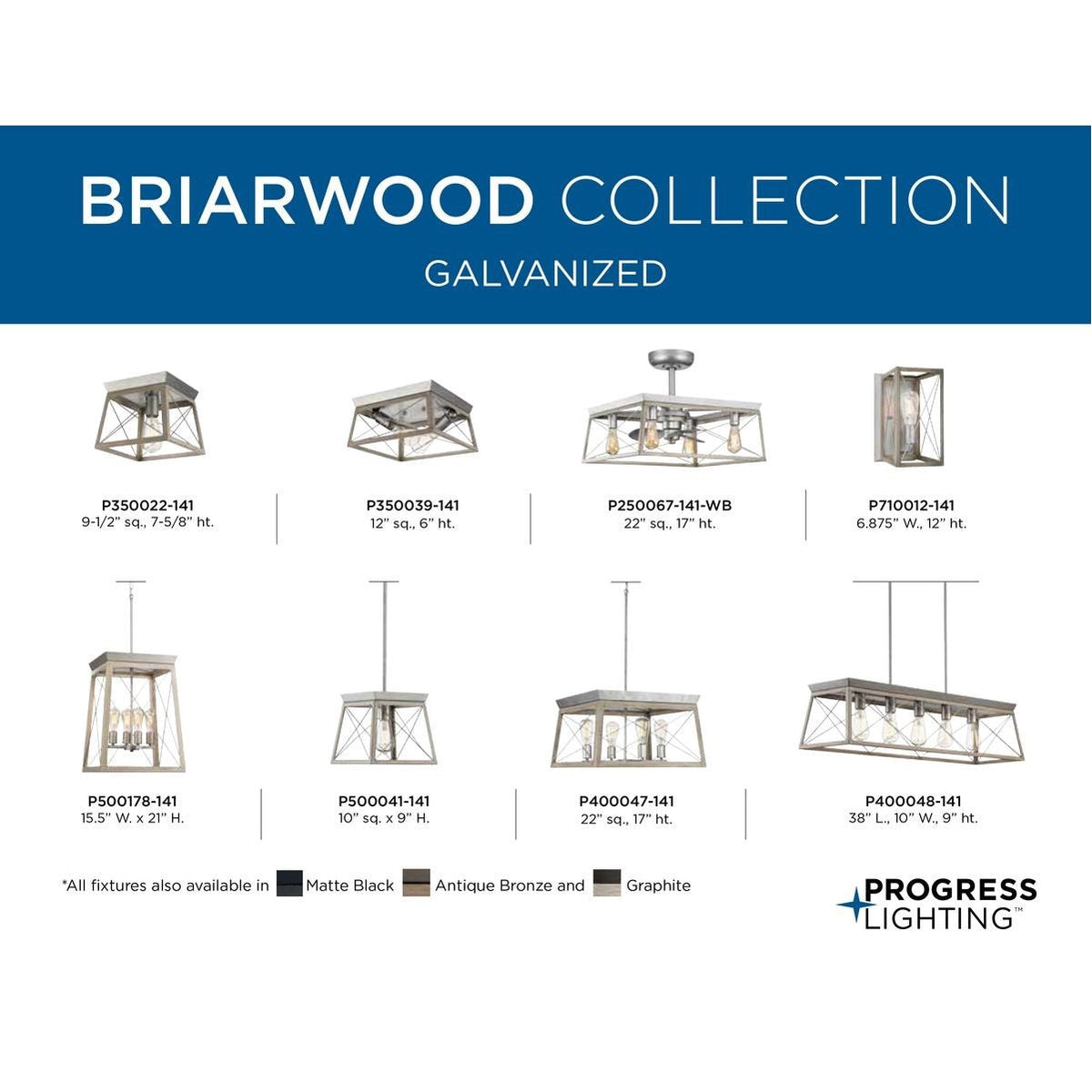 Progress Lighting Briarwood 4-Light Black Farmhouse Chandelier