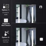 Forclover 24-in x 30-in Lighted LED Fog Free Surface/Recessed Mount Silver Mirrored Soft Close Medicine Cabinet with Outlet