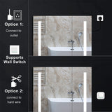 Forclover 30-in x 30-in Lighted LED Fog Free Surface/Recessed Mount Silver Mirrored Soft Close Medicine Cabinet with Outlet