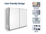 Forclover MA 30-in x 26-in Surface/Recessed Mount Silver Mirrored Soft Close Medicine Cabinet