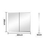 Forclover MA 30-in x 26-in Surface/Recessed Mount Silver Mirrored Soft Close Medicine Cabinet