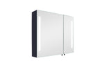 Forclover MA 30-in x 26-in Lighted LED Fog Free Surface Mount Black Mirrored Soft Close Medicine Cabinet