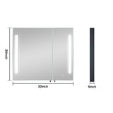 Forclover MA 30-in x 26-in Lighted LED Fog Free Surface Mount Black Mirrored Soft Close Medicine Cabinet