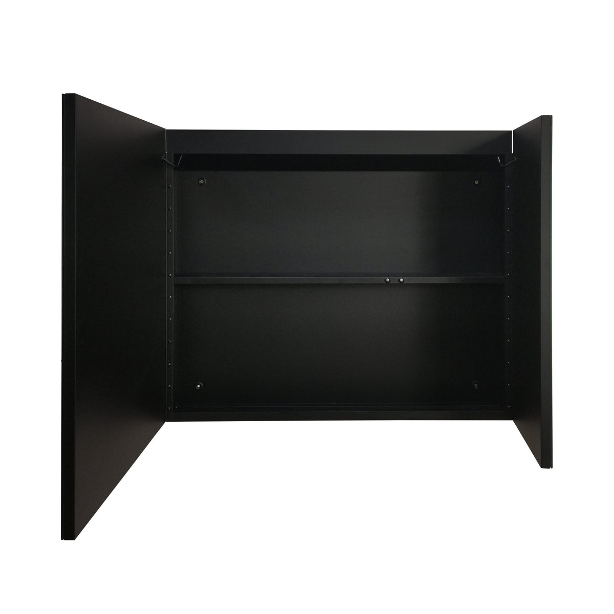 Forclover MA 30-in x 26-in Lighted LED Fog Free Surface Mount Black Mirrored Soft Close Medicine Cabinet