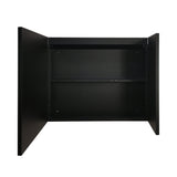 Forclover MA 30-in x 26-in Lighted LED Fog Free Surface Mount Black Mirrored Soft Close Medicine Cabinet