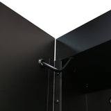 Forclover MA 30-in x 26-in Lighted LED Fog Free Surface Mount Black Mirrored Soft Close Medicine Cabinet