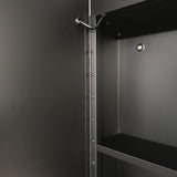 Forclover MA 30-in x 26-in Lighted LED Fog Free Surface Mount Black Mirrored Soft Close Medicine Cabinet