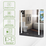 Forclover 30-in x 30-in Lighted LED Fog Free Surface/Recessed Mount Silver Mirrored Soft Close Medicine Cabinet with Outlet
