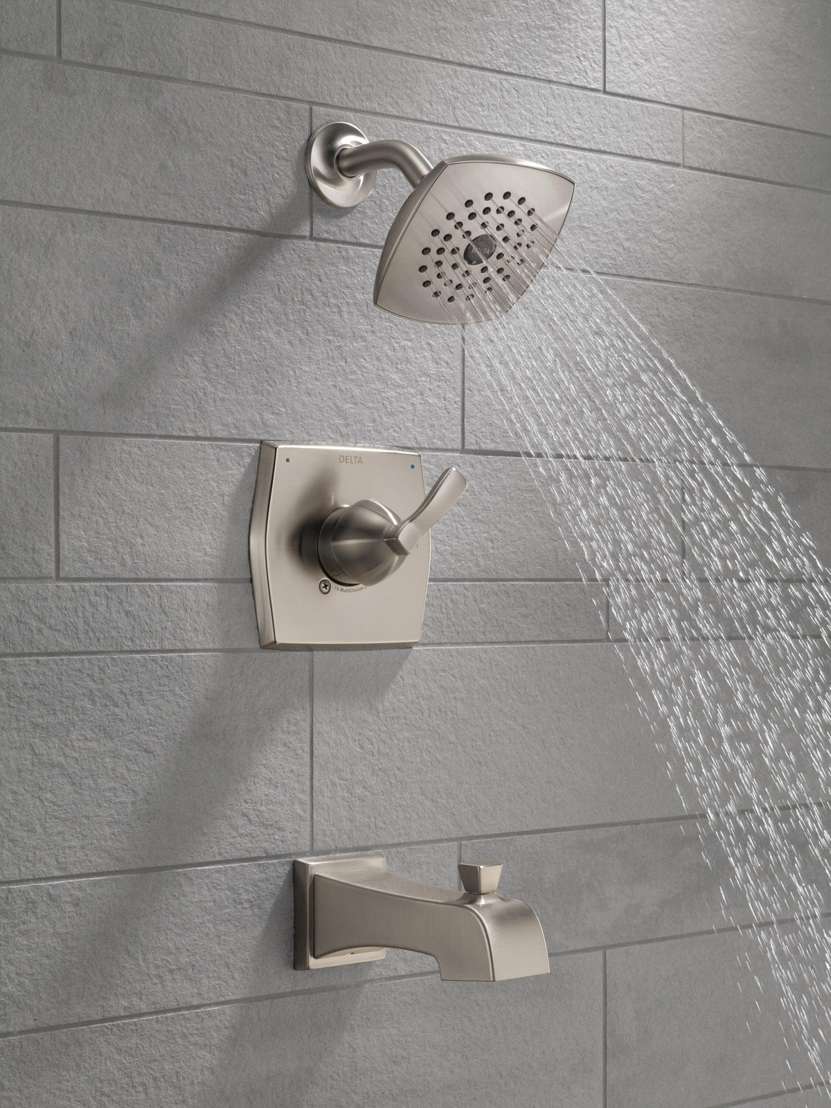 Delta Flynn Stainless 1-Handle Bathtub and Shower Faucet with Valve