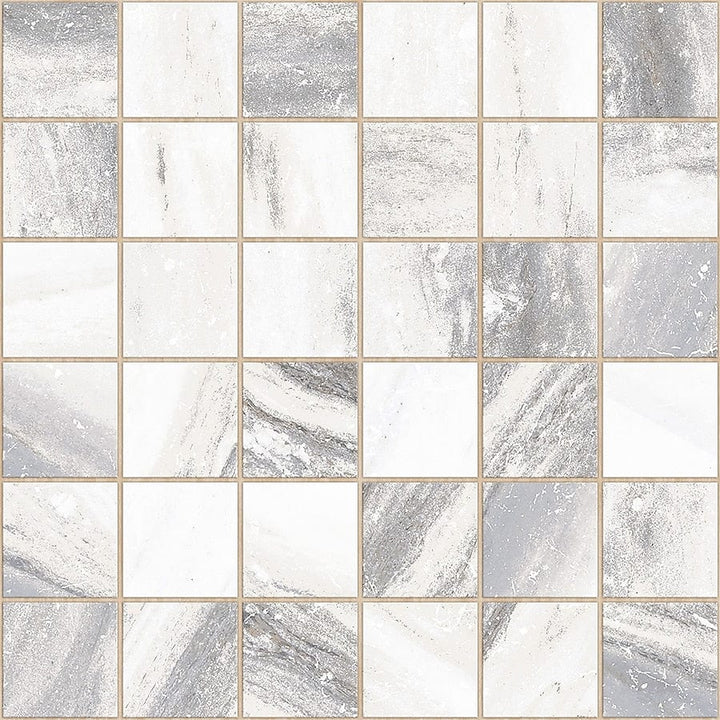 allen + roth Sovereign Stone Pearl 12-in x 12-in Glazed Porcelain Uniform Squares Marble Look Floor and Wall Tile (0.97-sq. ft/ Piece)